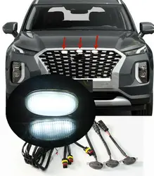 Fit For Hyundai Palisade 2020-2021 LED Car Front bumper Grille LED White Light Raptor Style Light Kit Decor W/ Wire Speed