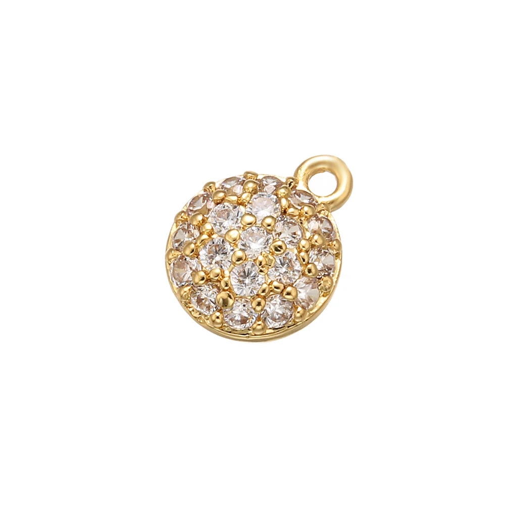 3pcs/lot, Brass Round Crystal Hollow Pendant for Women Necklace Earrings Jewelry Accessories Making Findings Model: VD554,