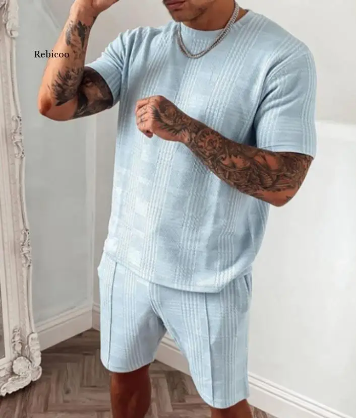 

Men's Short-Sleeved Shorts Two-Piece Sports Trend Casual Suit Men