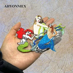 AHYONNIEX Patch sirena ferro di alta qualità su Appliques distintivi in tessuto accessori abbigliamento fai da te Patch per abbigliamento