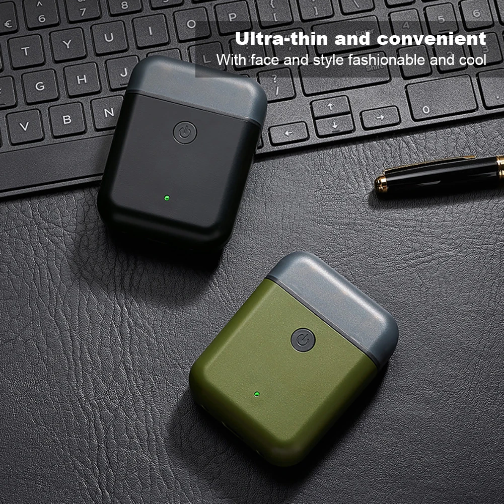 Mini Men golarka elektryczna trymer do brody maszynka tłokowa Mini kieszeń Slim folia Remover golenie twarzy maszyna USB akumulator