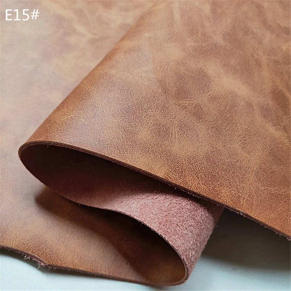 12 colors crazy horse skin leather for needlework 1.8 mm vegetable tanned genuine leather eco wax leather skin belt for bags