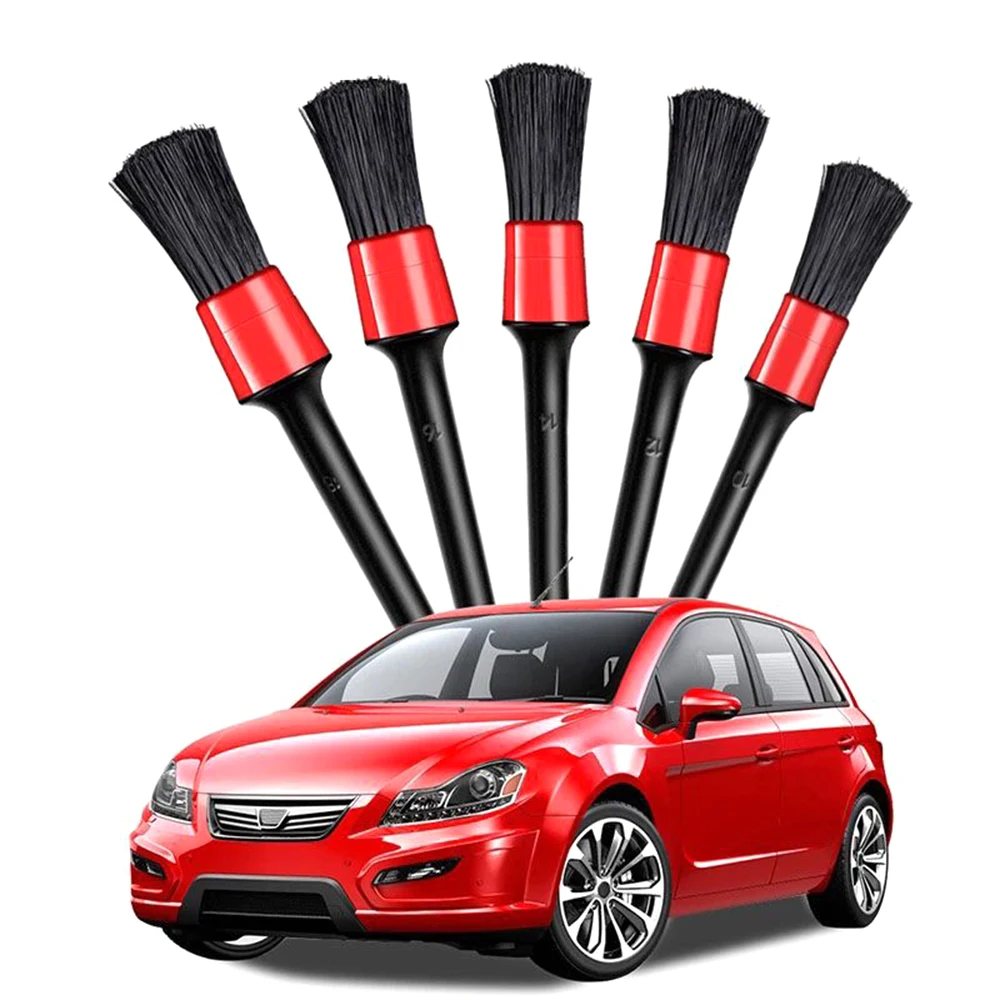 

Upgrade 5pcs Car Detailing Brushes Cleaning Brush Set for Cleaning Wheels Tire Interior Exterior Leather Air Vents Car Cleaning