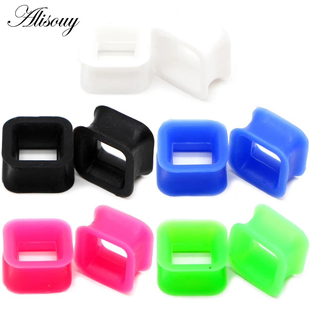 2PC Flexible Silicone Water Drop Star Square Ear Plugs Gauges Plugs Tunnels Body Jewelry Piercing Stretcher Teardrop Expanders