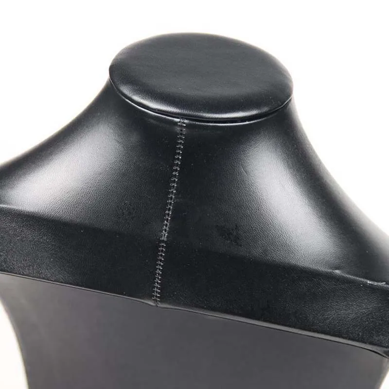 New Black PU Leather Mannequin Bust Necklace Rack Jewelry Packaging Display Holder Pendant Stand Jewellery Shop Window Wholesale