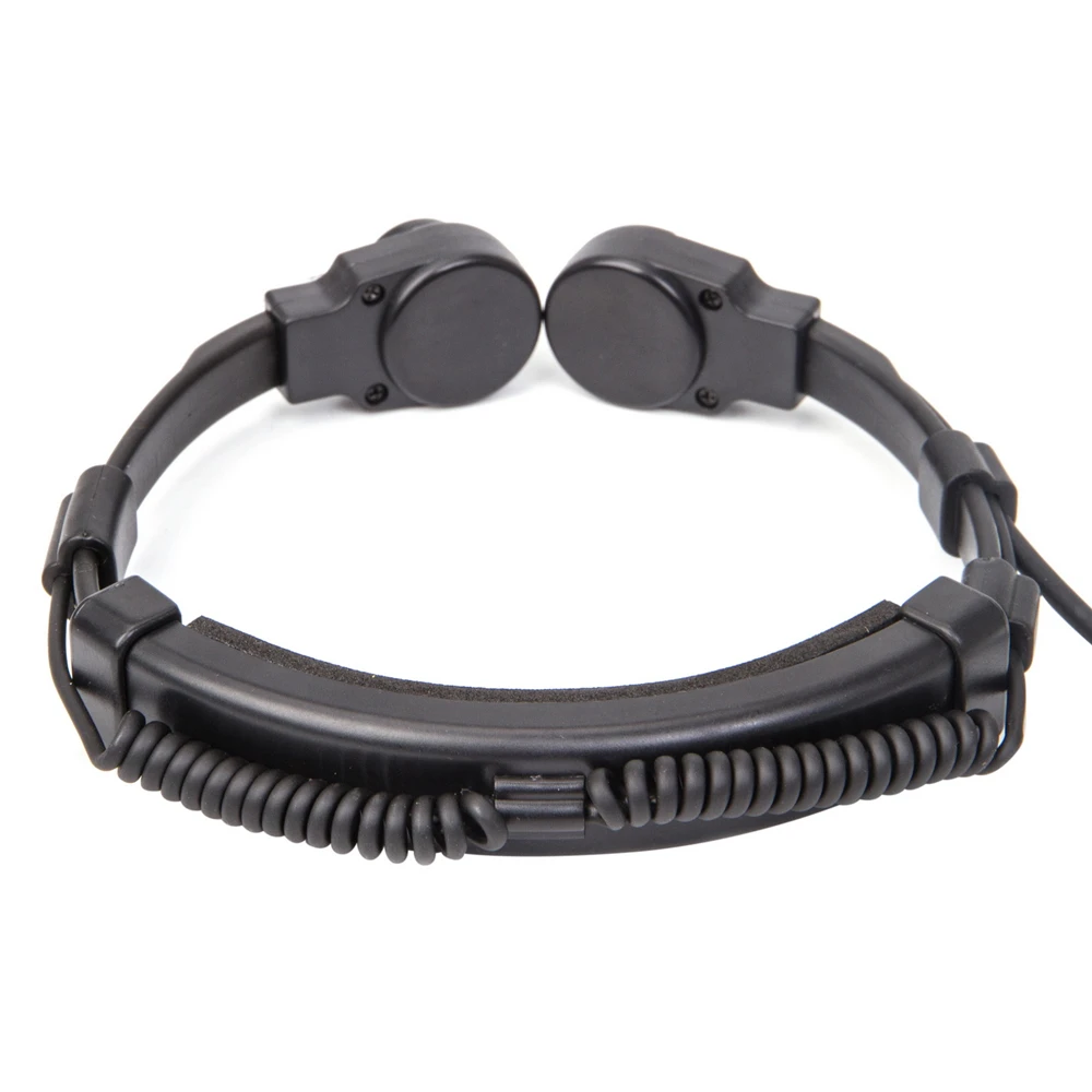 

for Walkie Talkie Radio Telescopic Heavy Duty Tactical Throat Vibration Mic Headphone Headset Microphone NATO Plug