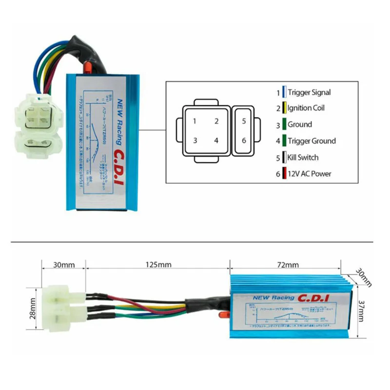 5Pin/6Pin Motorcycle Racing AC CDI Ignition Box For 50CC 70CC 90CC 100CC 110CC Engine Moped Scooter ATV Quad Buggy Pit Dirt Bike