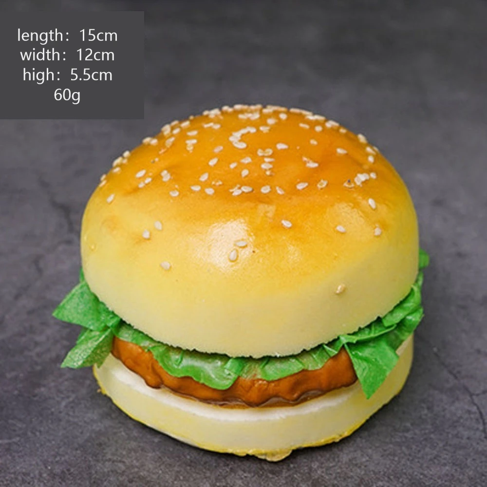 1pcs High imitation artificial hamburger model&artificial plastic fake simulated hamburger with sesame