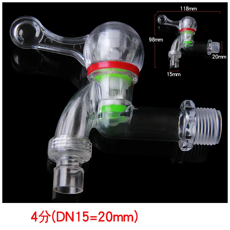 Di Plastica trasparente PC Acqua di Rubinetto Singolo foro di Acqua Fredda Lavatrice Rubinetto