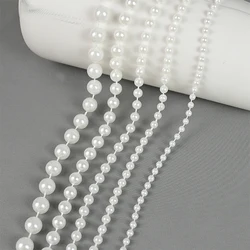 3M Imitation Pearl Beads Line Chain DIY Craft Bracelet Chain Jewelry Trim Lace Ribbon Wedding Decoration Sewing Accessories