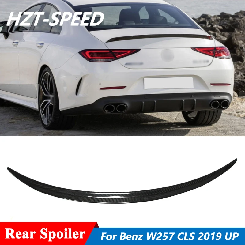 CS Style Carbon Fiber Trunk Wing Rear Spoiler For Benz W257 CLS Class CLS300 CLS350 CLS53 Tuning 2019 Up