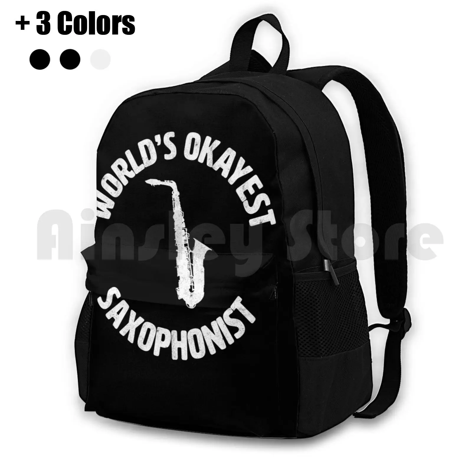 Saxophone Worlds Okayest Saxophonist Outdoor Hiking Backpack Riding Climbing Sports Bag Woodwind Instruments Wind Instruments