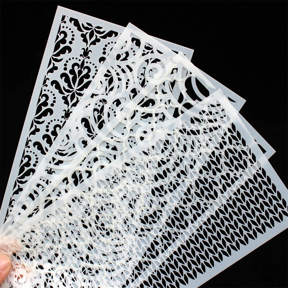 KSCRAFT 4 sztuk/zestaw Slimline szablony nakładania warstw szablony dla DIY Scrapbooking/album fotograficzny dekoracyjne tłoczenie kartki DIY rzemiosło
