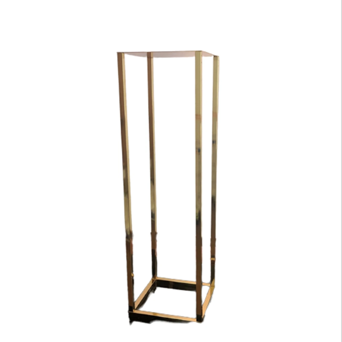 

10pcs)Factory Matte Gold Wedding Flower Stand metal Vase Column Stand Geometric Centerpiece Vase AB0519