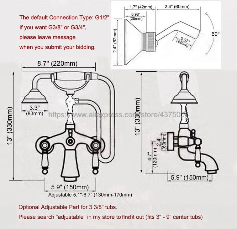 Wall mounted Bathroom Clawfoot Bathtub Shower Faucets Gold Color Brass Basin Sink Mixer Tap Tub Faucet & Hand Shower Nna957