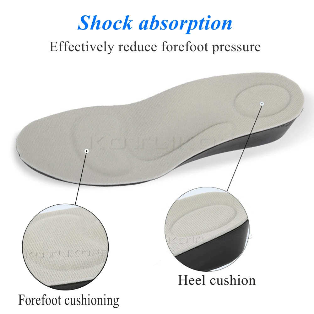 Invisible Height Increase Insole Unisex 1.5-4.5cm Heighten Heel Insert grow taller Increase Height Shoe Pad Heel Lift Taller