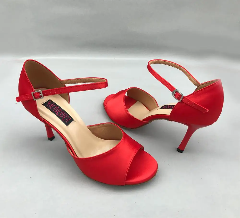 Zapatos de baile latino a la moda para mujer, zapatos de salsa, tango, zapatos de novia, tacón bajo, envío gratis, disponible, 6205B-R