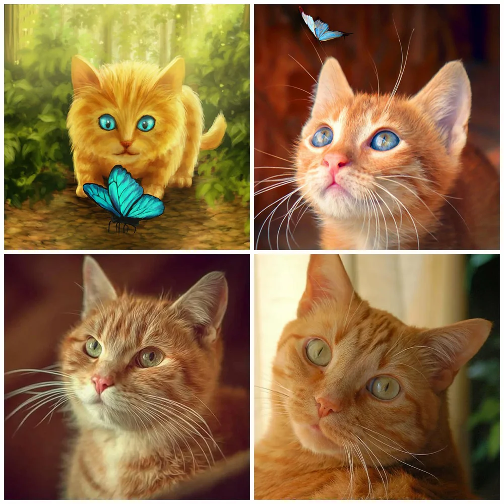 

Brand New 5D Diamond Painting Animal Cartoon Cat Picture Cross Stitch Kit Full Drill Embroidery Living Room Decoration Gift