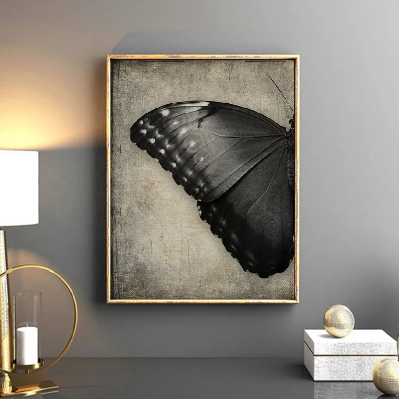 Black Butterfly Poster Prints Goth Decor Dark Art Butterfly Wall Art Canvas Painting Picture Gothic Home Wall Decoration