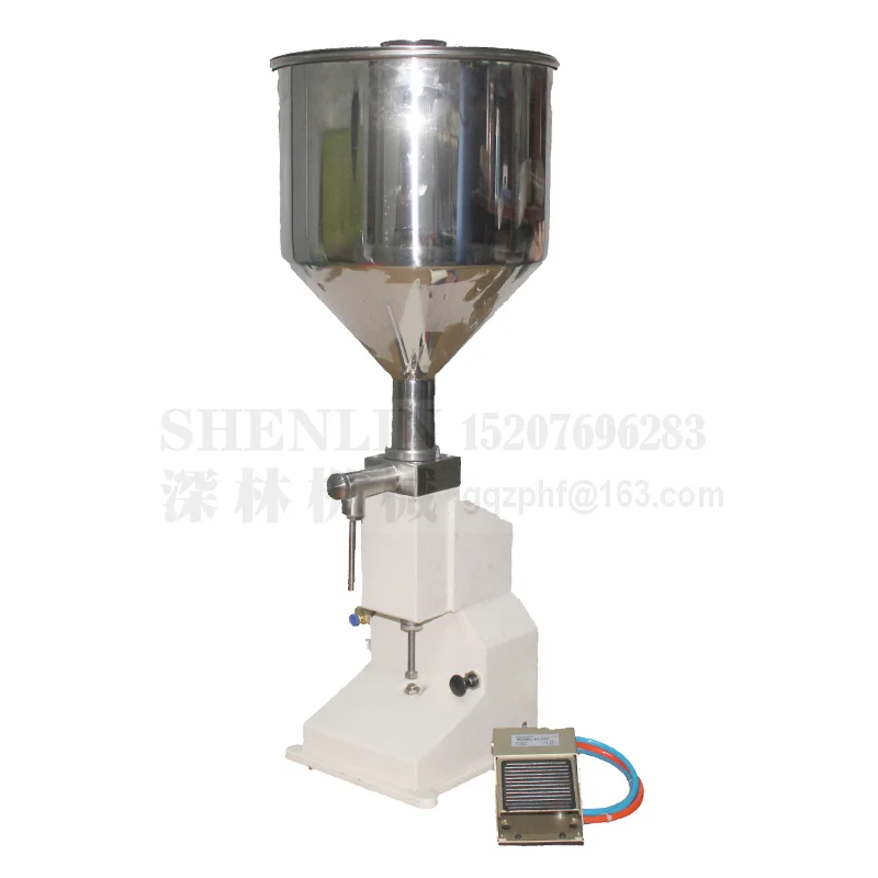 A02 filling machine small filler for costmetic cream pedal bottling machine 3-50ml stainless filler food safe SS304 10L hopper