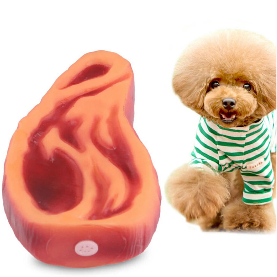 Steak Dog Toy Squeaky Pet Dog Ball Toys for Small Dogs Rubber Chew Puppy Toy Dog Stuff Dogs Toys Pets brinquedo cachorro