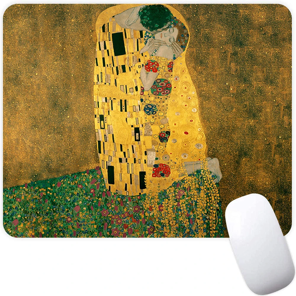 Small Gaming Mouse Pad Computer Mousepad PC Gamer Mouse Mat Laptop Mausepad The Kiss Gustav Klimt Carpet Keyboard Mat Desk Pad