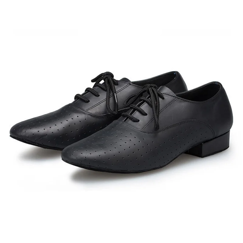 Professionele Lederen Ballroom Latin Salsa Dansschoenen Mannen Jongen Party Tango Moderne Jazz Rumba Lage Hakken Schoenen Suède Zool EU39-46