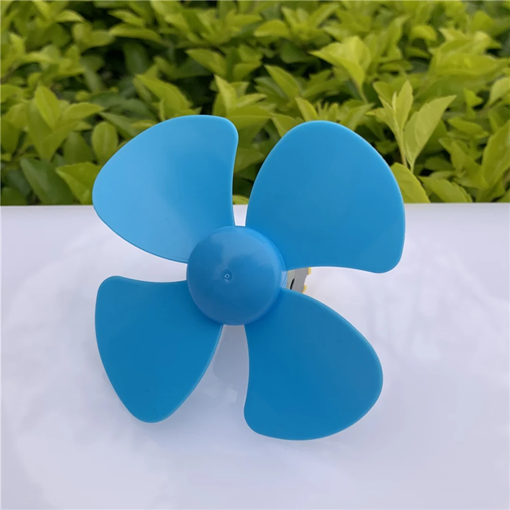 Mini 80mm Four-blade  Blue Propeller Fit for 2mm Motor Diameter Shaft Fan Blade Paddle Student Technology Handmade Accessories