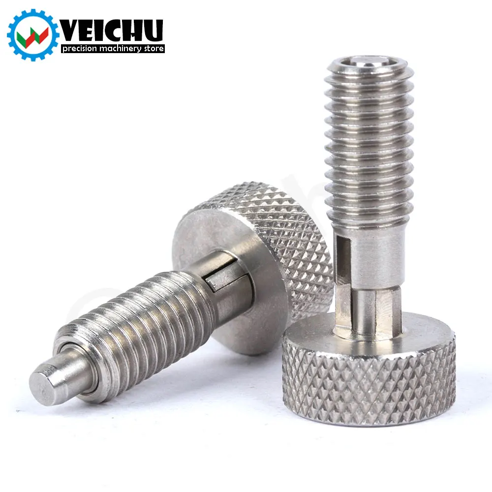 Émbolos de perilla moleteada de acero inoxidable, pistón de resorte, pernos de tornillo de Autobloqueo con tuercas, en Stock, VCN230-CN