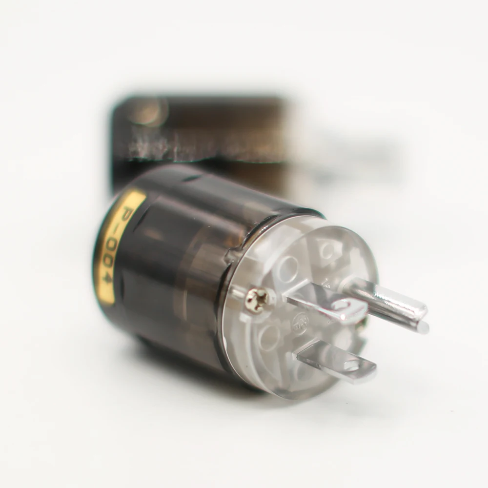 คู่ P004 + C004 โรเดียมชุบ US ปลั๊ก HIFI US ปลั๊กสายไฟ + IEC หญิง