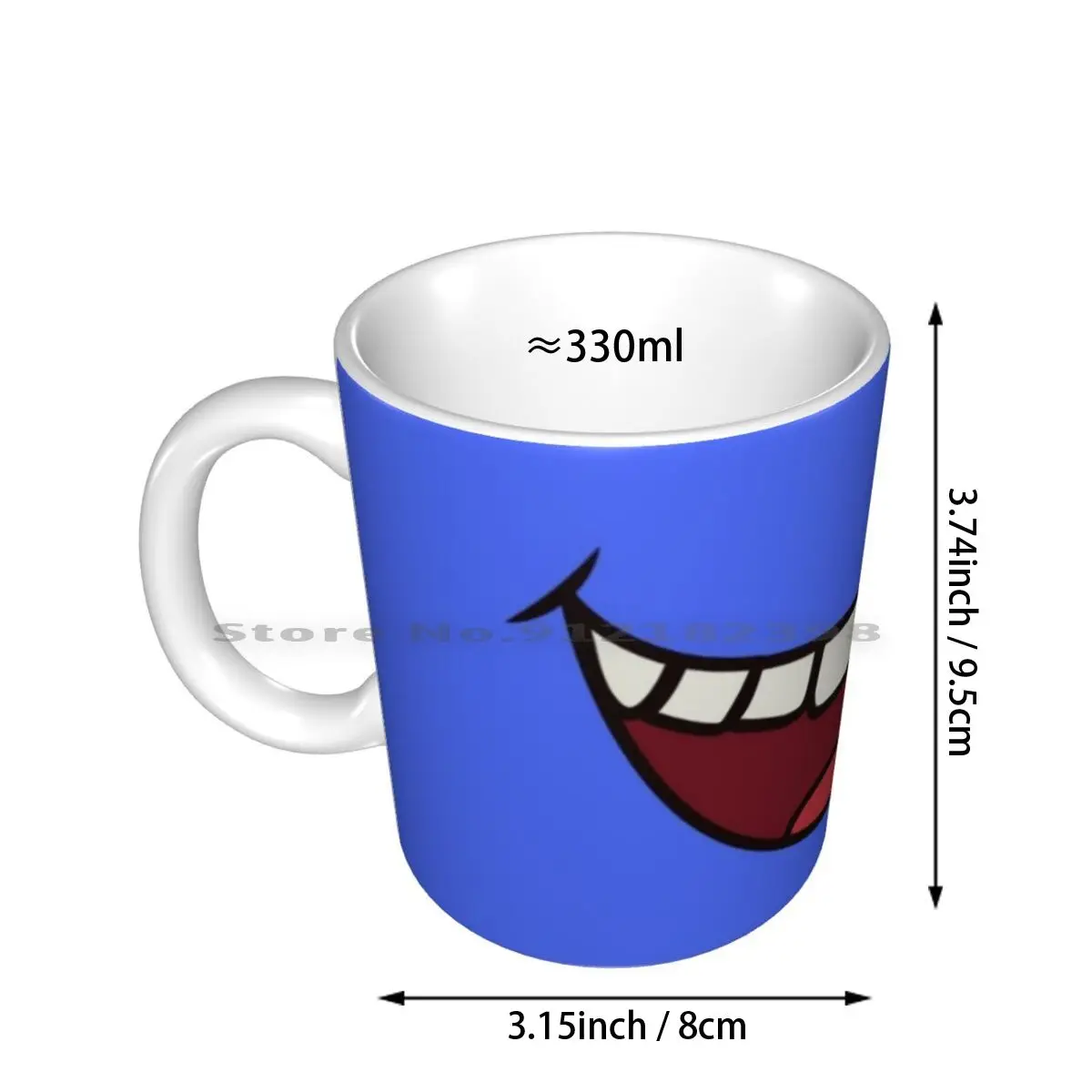 Funny Anime Smile Ceramic Mugs Coffee Cups Milk Tea Mug Grin Fan Design Cartoon