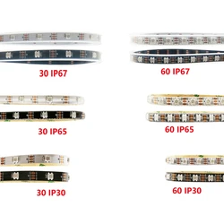 DC5V WS2812B Smart Led Strip Light Individually Addressable 5050 WS2812 RGB IC 30 60 74 96 144 Pixels IP30 IP65 IP67 Waterproof