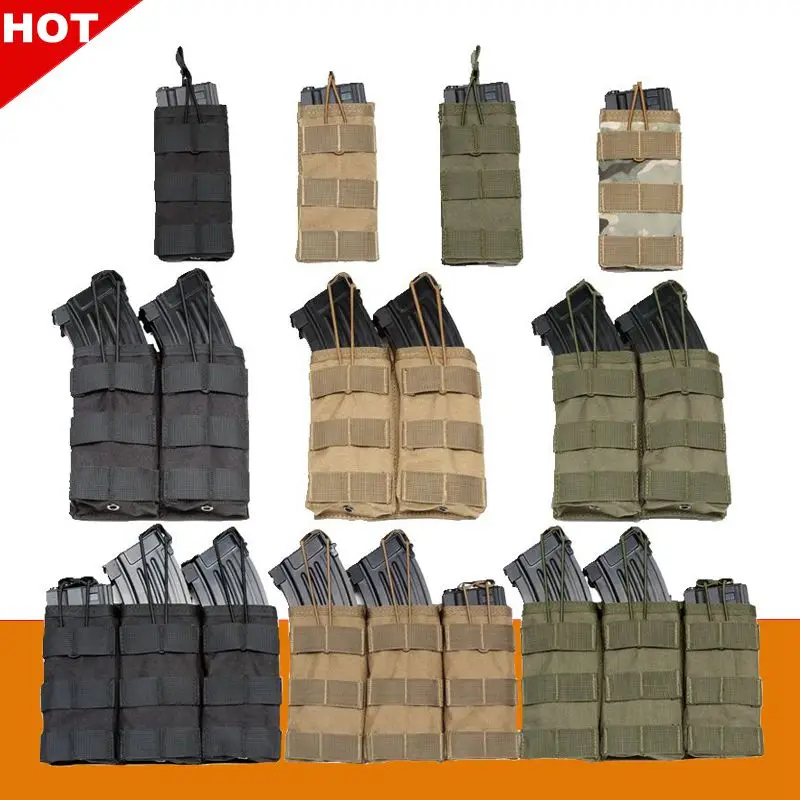 Cartridge Bag Hunting Accessories MOLLE Vest 1000D Nylon Single / Double / Triple Magazine