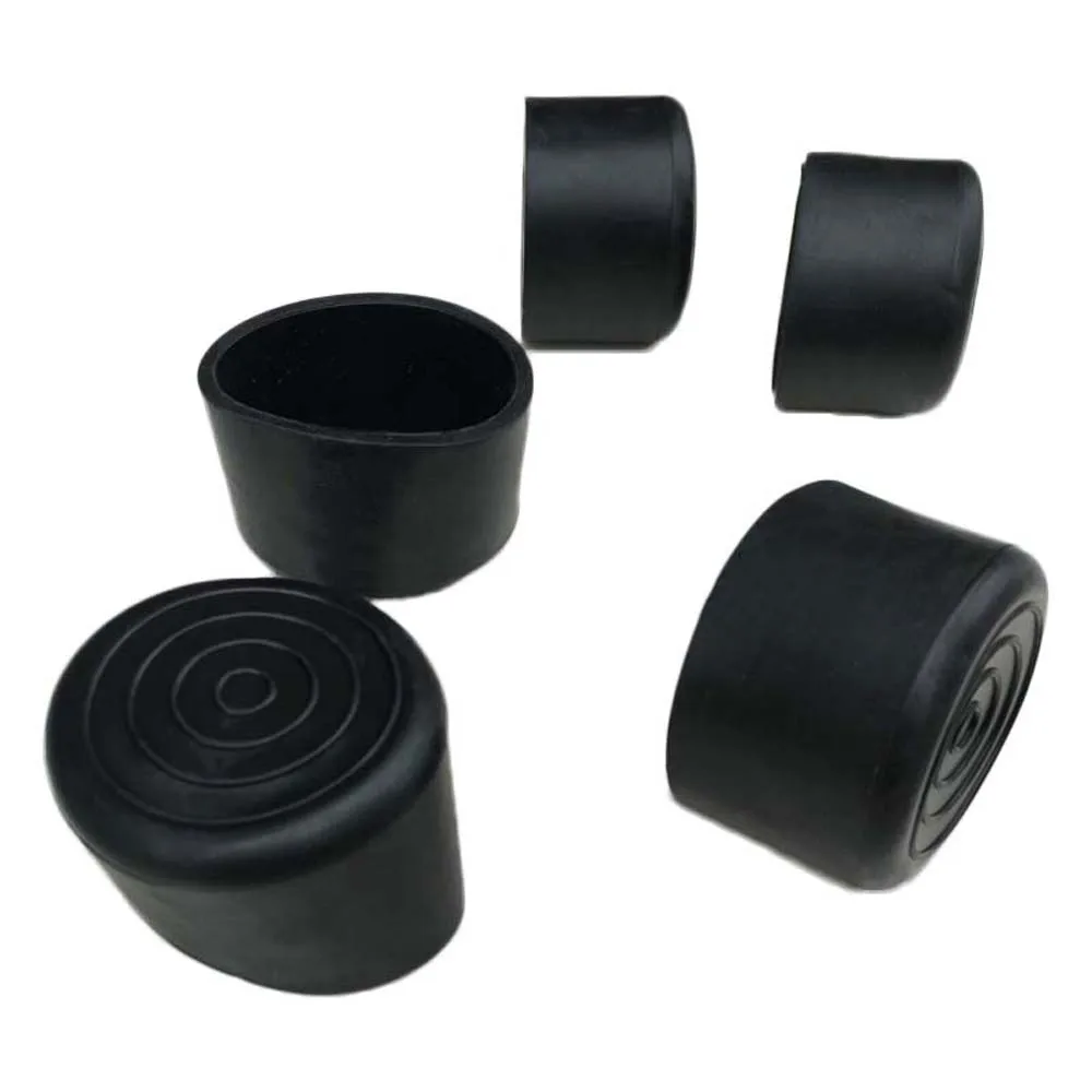 4 pezzi in PVC nero sedia in gomma piedi da tavolo tubi per tubi tappi di copertura tappi protezione del pavimento 22/25/28/30/35/38/40/42mm