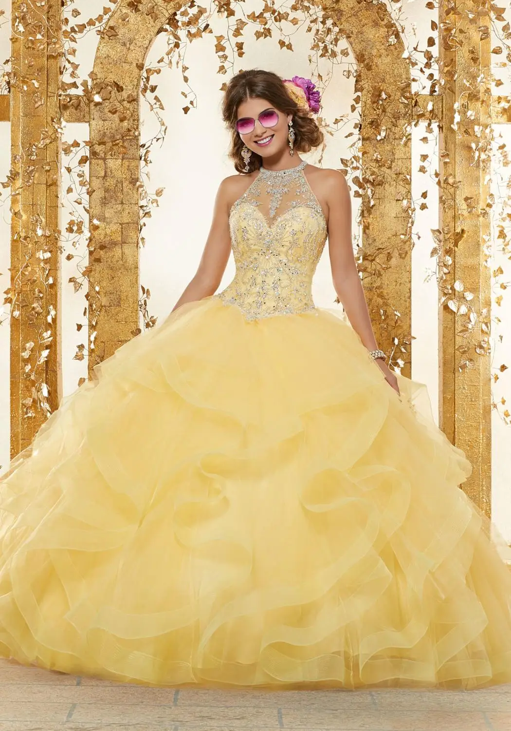 Rosa quinceanera vestido 2021 vestido de baile de luxo apliques beading baile formal vestido aberto volta babados organza