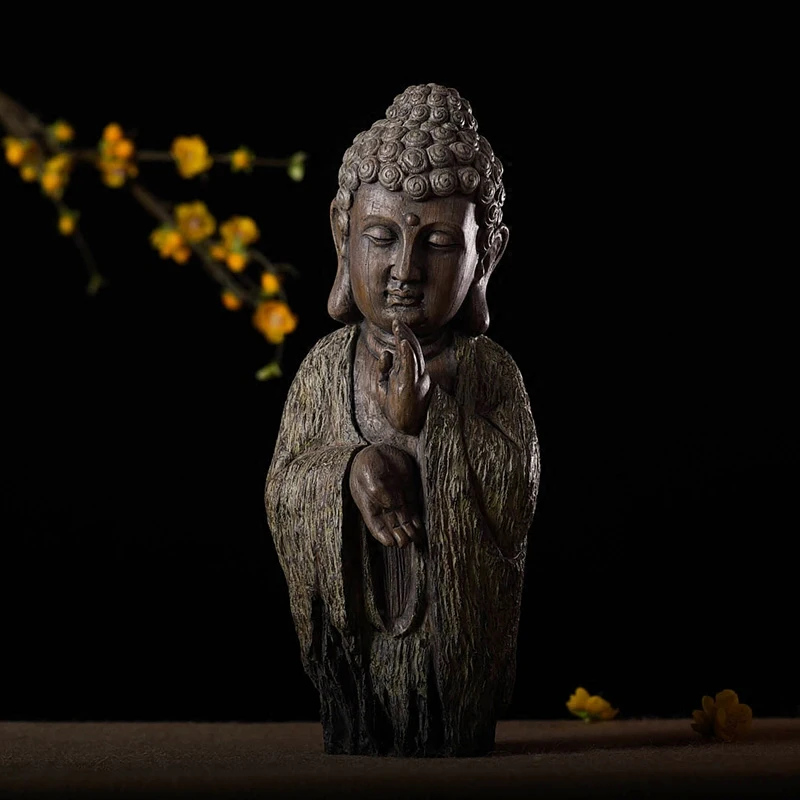 

Vintage Buddha Ornaments Chinese Home Decorations SPA Club Zen Crafts Living Room Soft Porch Buddha Head