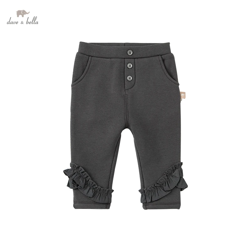 

DB20059 dave bella winter baby girls fashion ruched pockets pants children full length kids girl pants infant toddler trousers