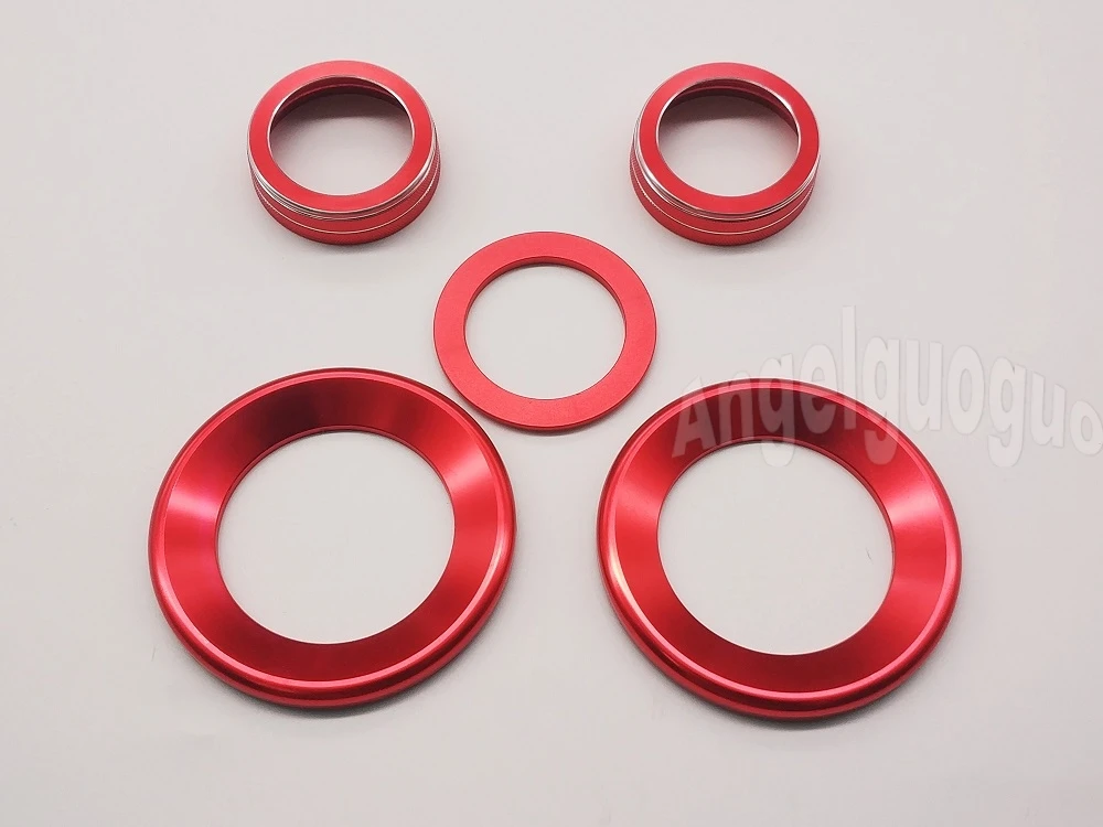 5pc Car Ignition Engine Start Stop Decorate Button Rings  Car Door Speaker Rings Trims For Honda Civic 2016 2017 2018 2019