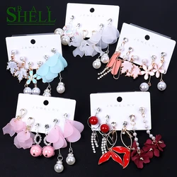 Shell Bay 2020 Long Earrings Set Fashion Jewelry Set Earrings Women Girl Bohemian Drop/Small Earrings Gifts Cute Pink Wholesale