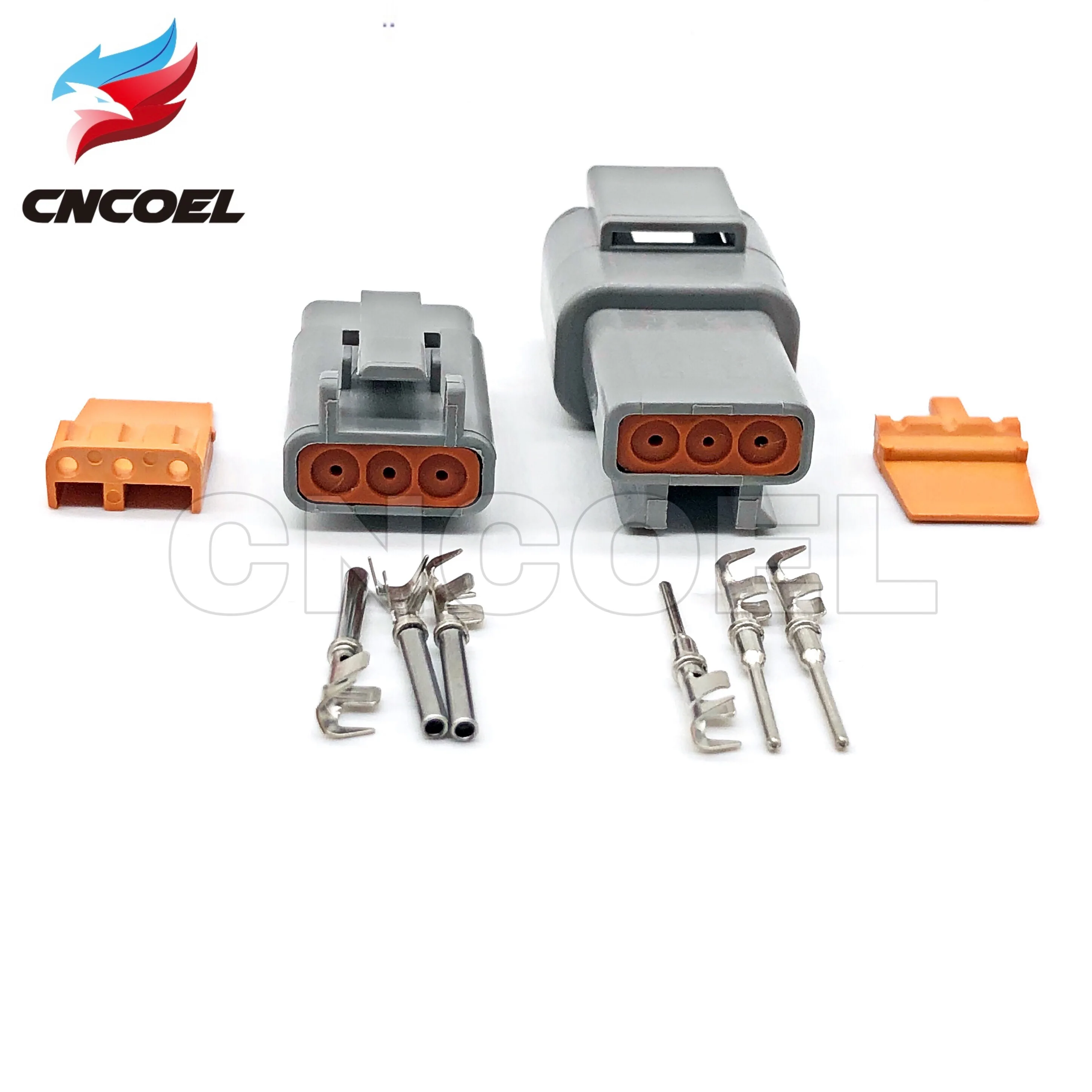 10 Sets 3 Pin Deutsch DTM Wire Connector DTM06-3S/ATM06-3S DTM04-3P/ATM04-3P Gray Waterproof Female Male Auto Plug