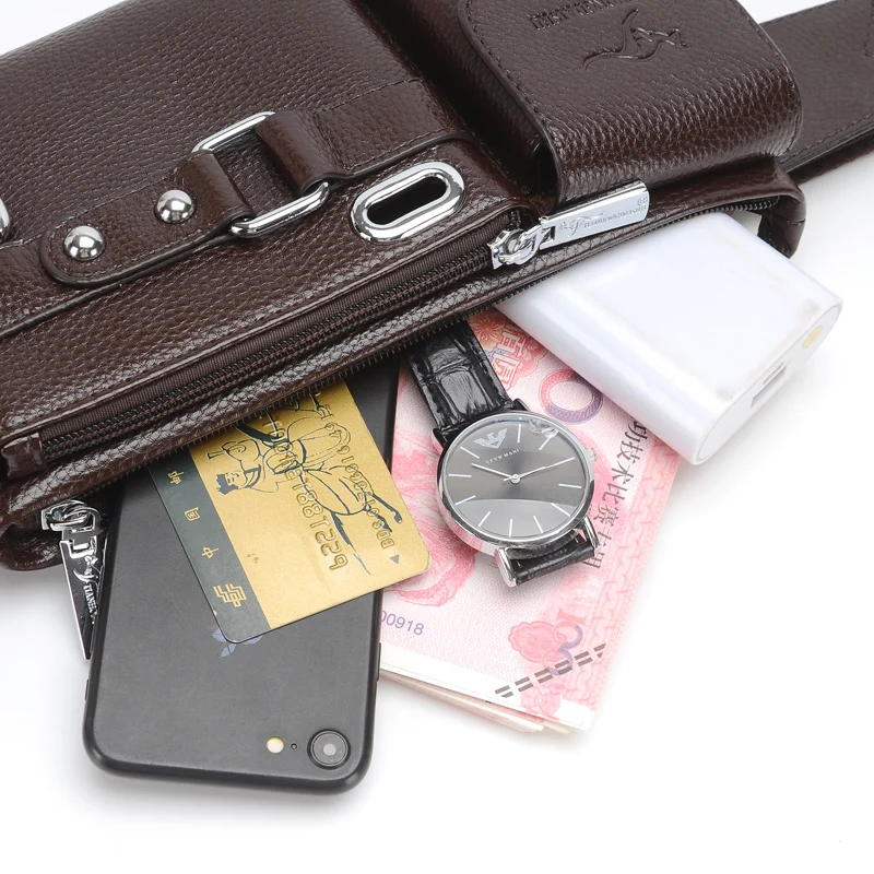 PU Leather Waist Packs Pack Belt Bag Phone Pouch Messenger Bags Travel Waist Pack Male Small Waist Bag Chest bags