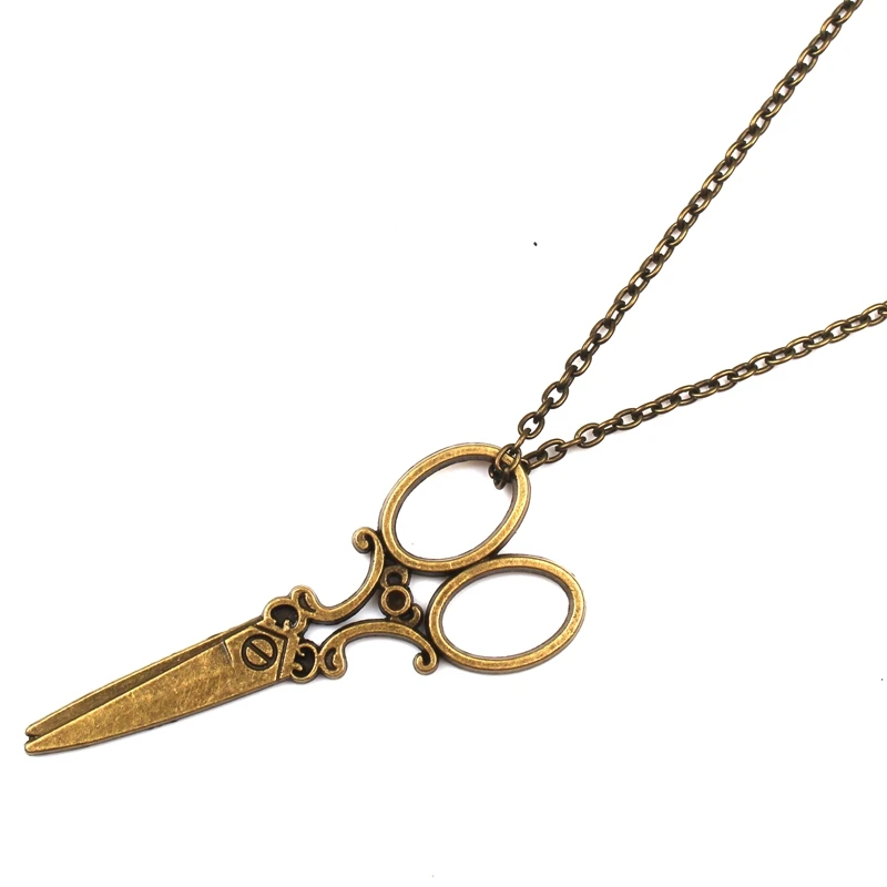 1pcs New Fashion Scissors Pendants Cross Chain Short Long Man Woman Necklace Jewelry Gift Souvenir