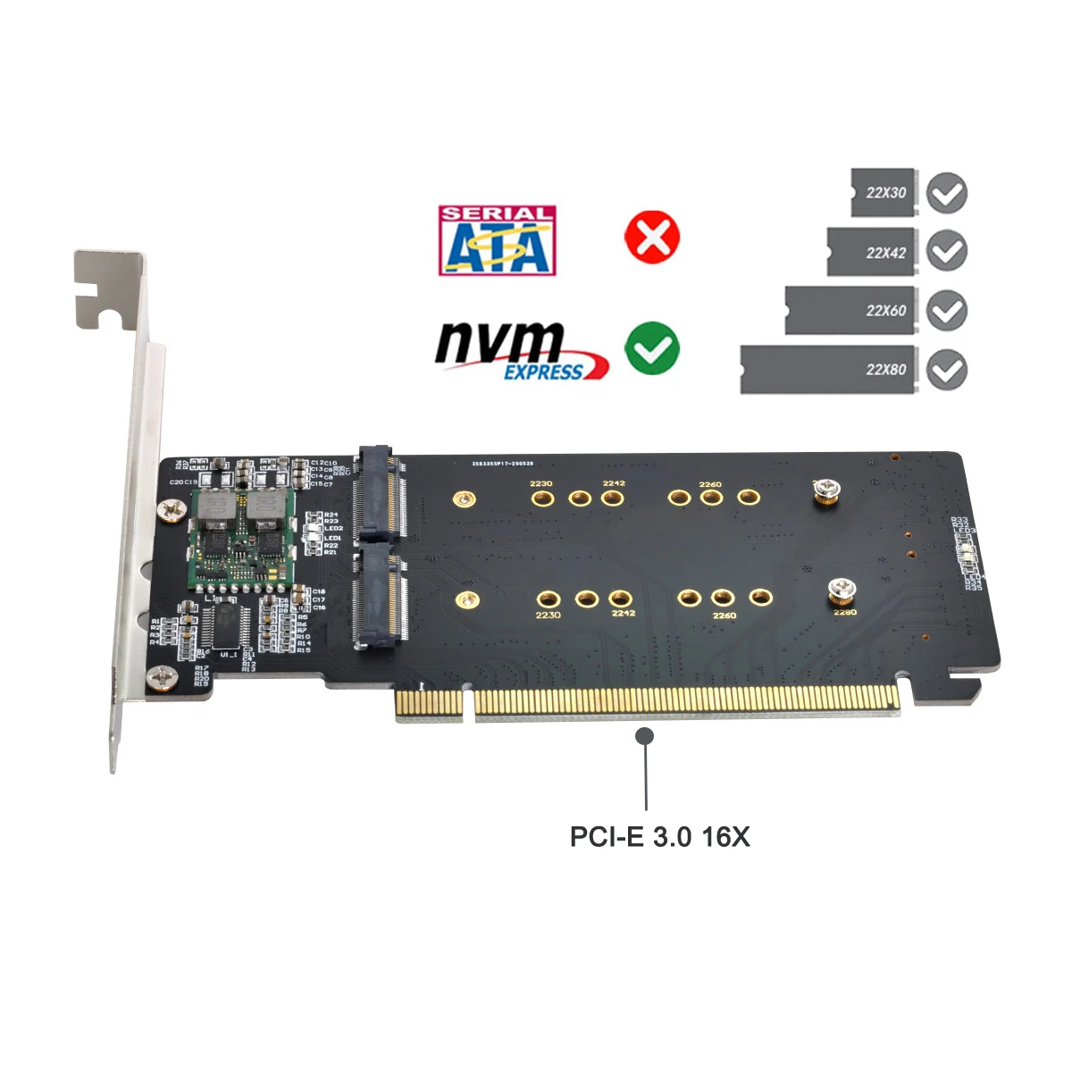 

CY Chenyang 4X NVME M.2 AHCI to PCIE Express 3.0 Gen3 X16 Raid Card VROC Raid0 Hyper Adapter