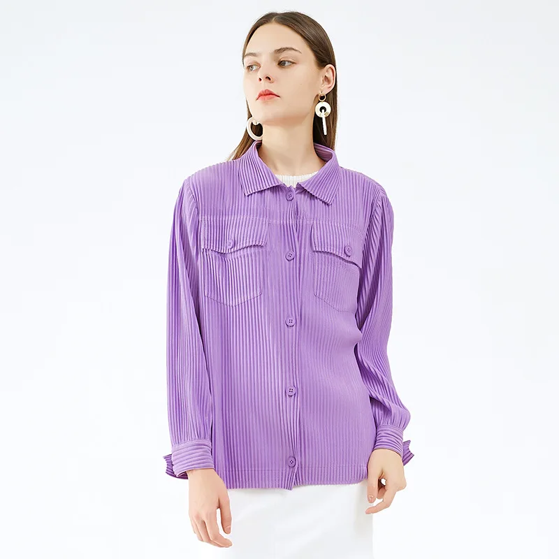 

Autumn And Winter 2020 New Casual Solid Color Slim Long Sleeve Women's Shirt Coat