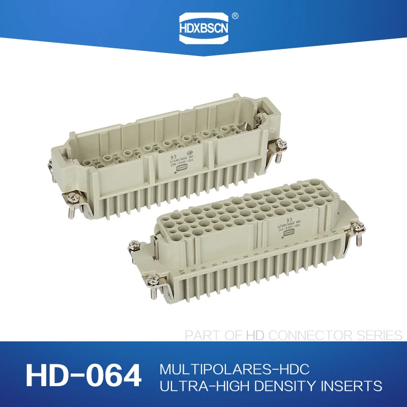 

HDXBSCN Industrial Rectangular Heavy Duty Connector HDC HD-064 10A 250V Male Insert And Female Insert Plug Socket