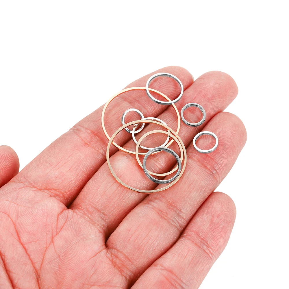20-50pcs Diameter 8-40mm Round Brass Closed Rings Connect Earrings Pendants Circle Earring Pendant Jewelry Accessories Findings