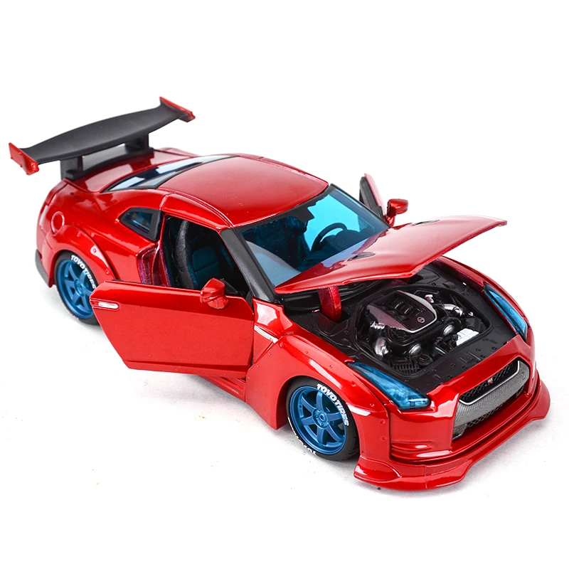 Maisto 1:24 Nissan 2009 GT-R Blue Static Die Cast Vehicles Collectible Model Car Toys