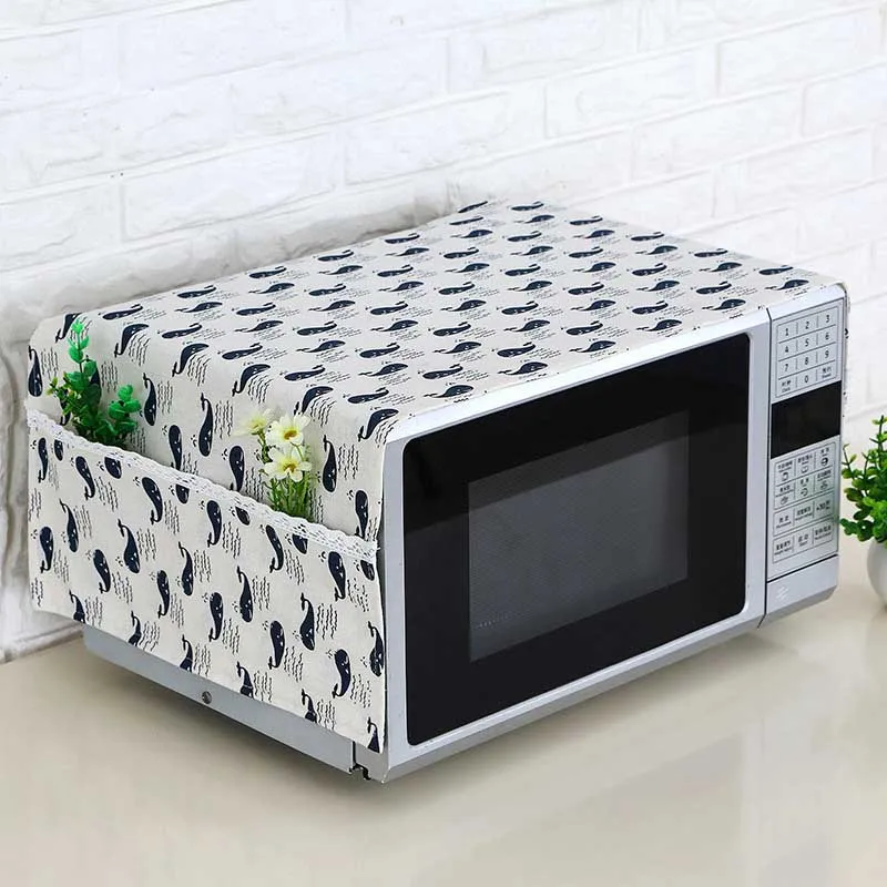 35*95cm Microwave Oven Dustproof Cover With Pockets Cloth Microwaves Protector Covers DIN889