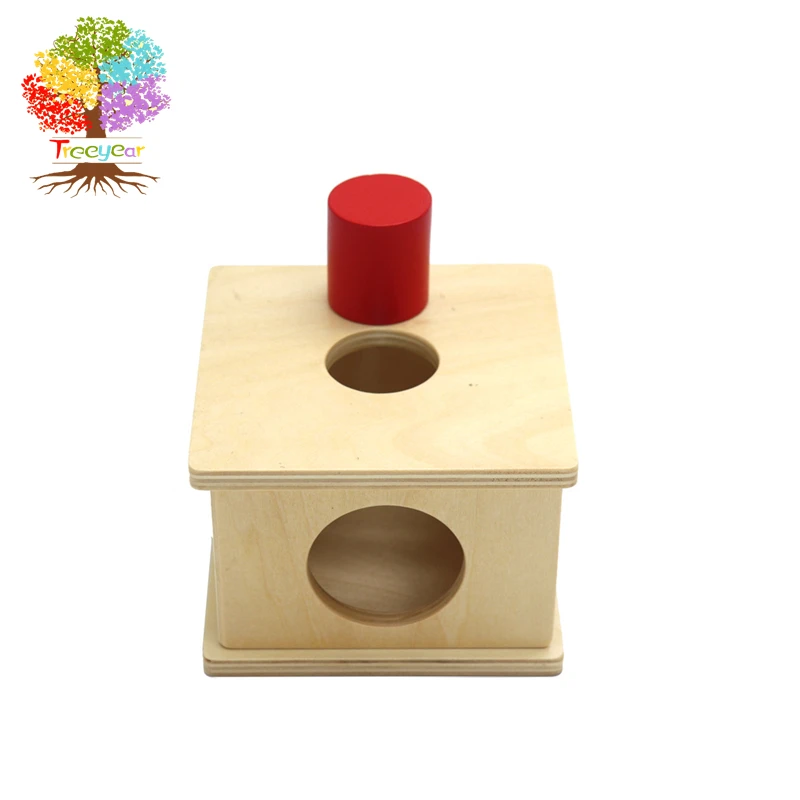 Treeyear Montessori Materials Teaching Aids Red Cylinder Matching Box Kindergarten Early Learning Educational Preschool