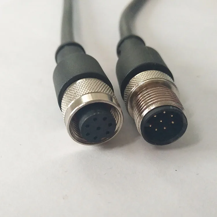M12 Sensor Connector 2m Cable Waterproof plug Male&Female 4P 5P 8Pin +2m PVC line A Type angle & straight